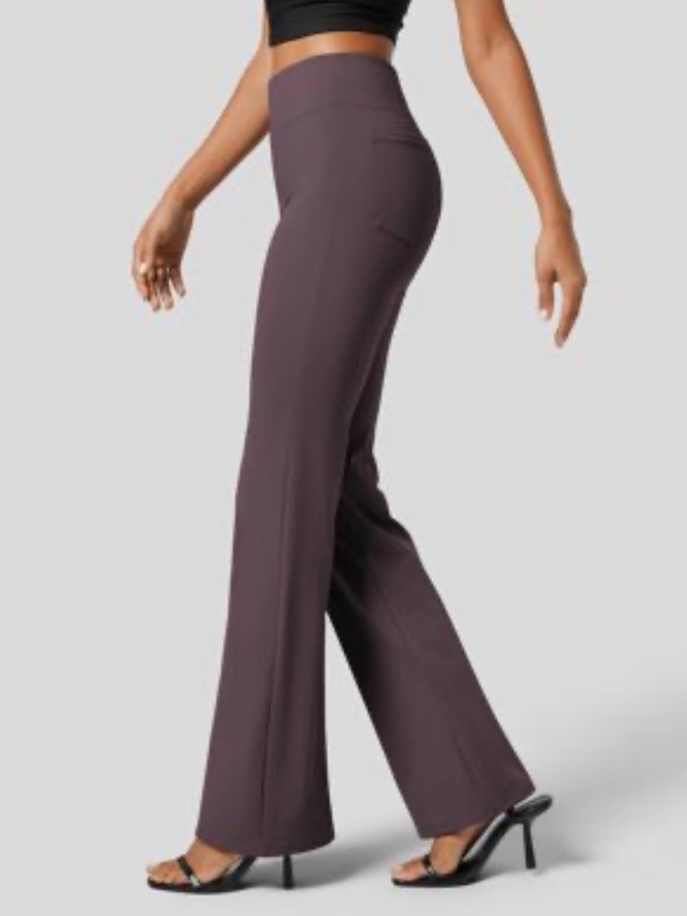 Halara Flex High Waisted Slight Flare Dusky Evening Purple Work Pants - Large